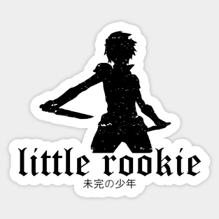 Danmachi season 4 anime characters black bell cranel or little rookie silhouette Sticker